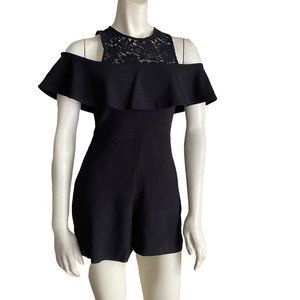 Express off shoulder one piece‎ black romper sz 0